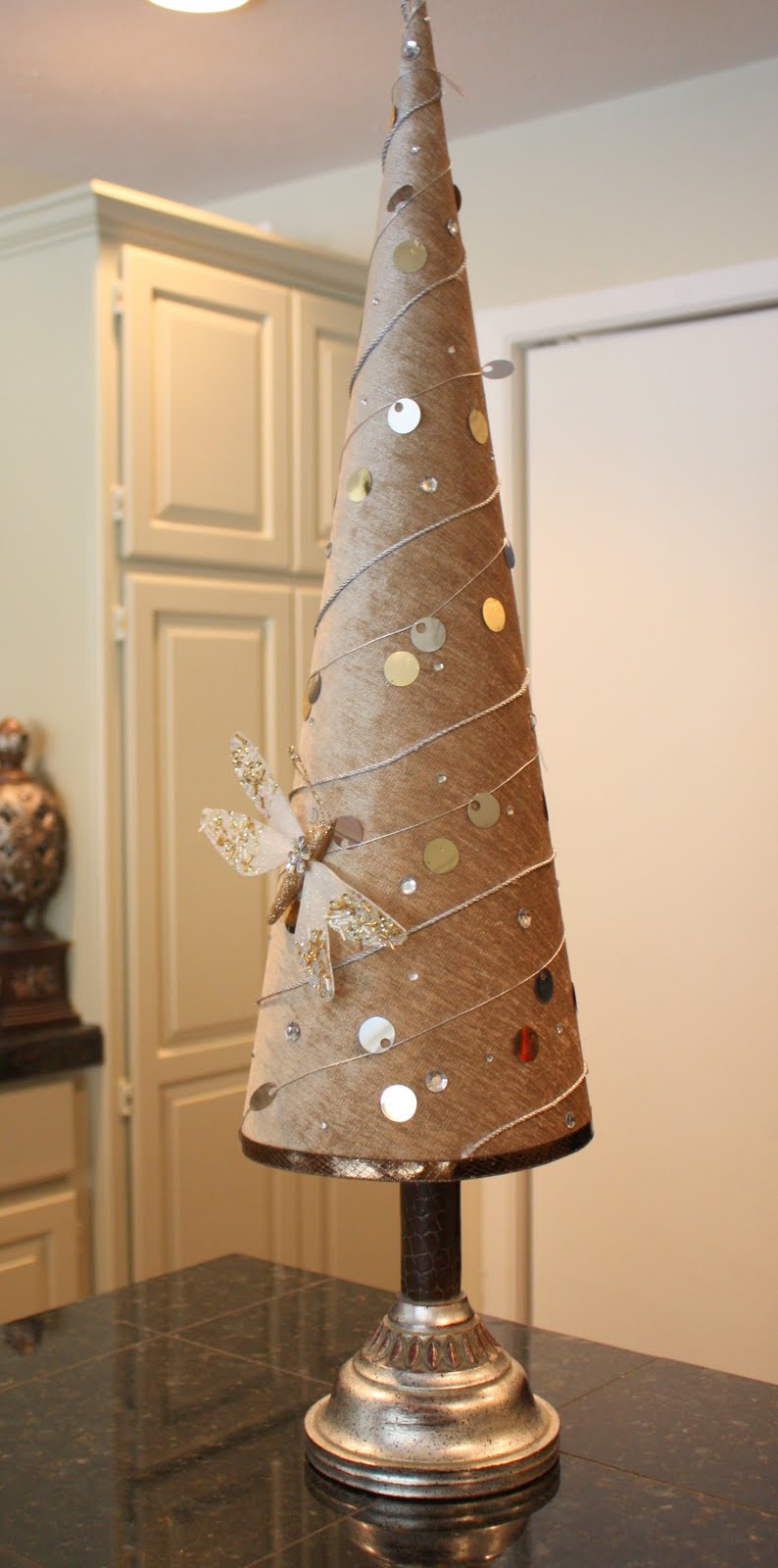 The Exchange Fabric Covered Poster Board Christmas Tree Cones...