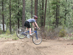 The boys built this jump ... too bad I couldn't get a picture of how high he actually goes!