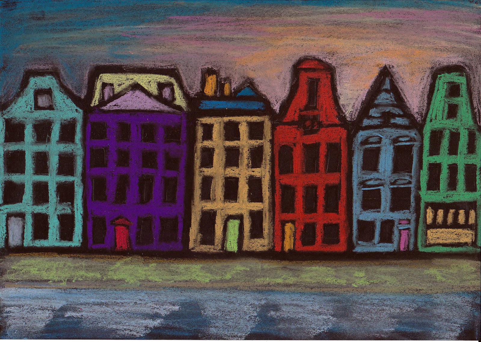 Simple Art Project Ideas Chalk Houses