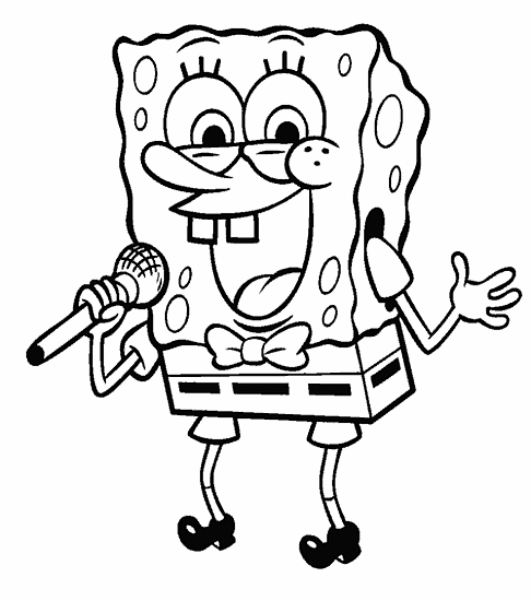 Cartoon spongebob singing coloring pages PRINT THIS PAGE