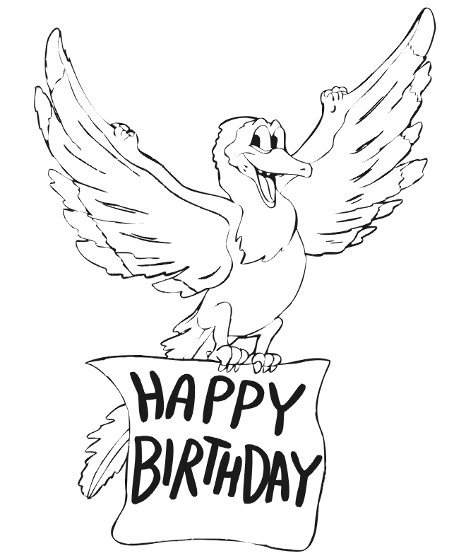 digital dunes: Bird Birthday coloring pages