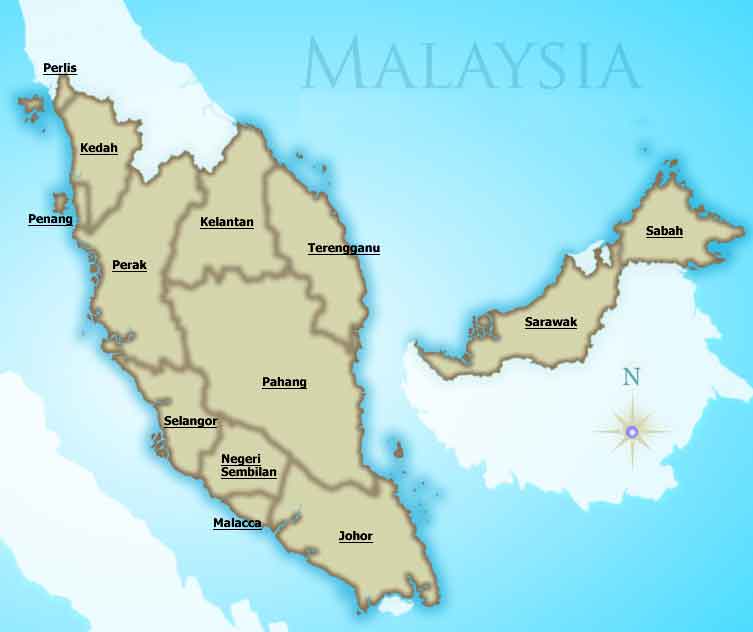 Malaysia Map Blank