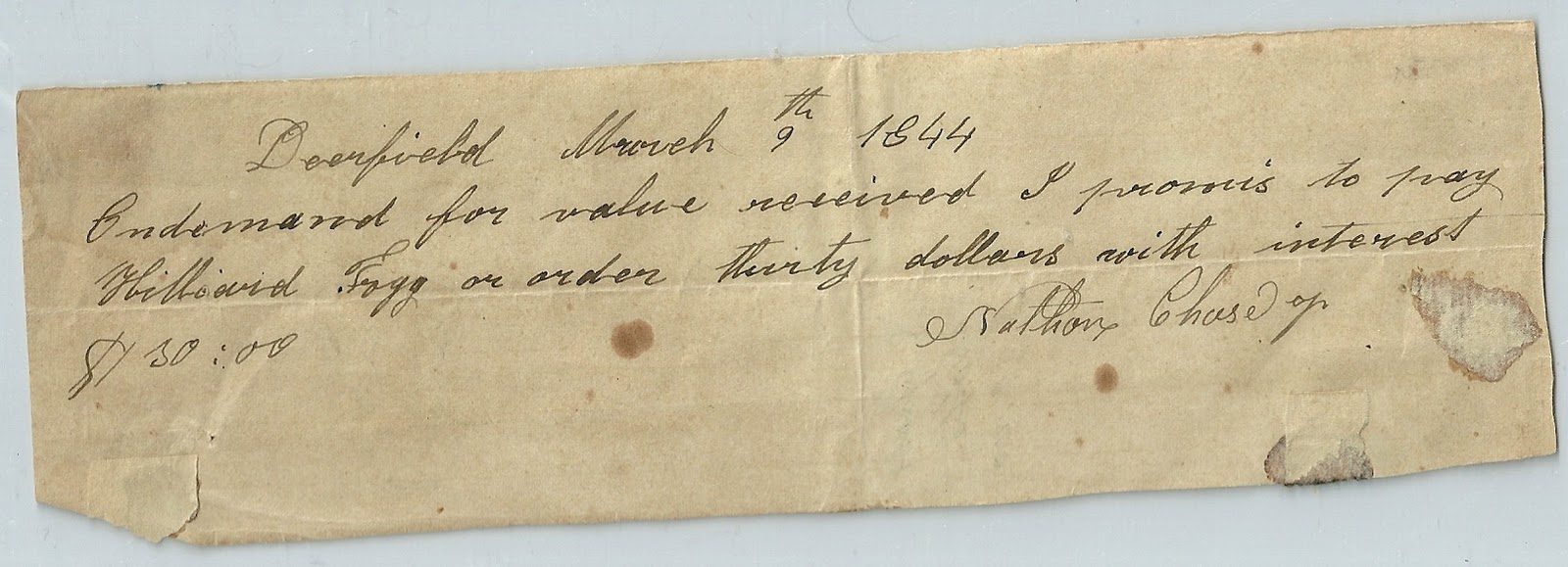 Heirlooms Reunited 1844 Document of Deerfield, New Hampshire, or