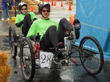 Erie High School Team II from Erie, Kan., races to first place in the 2008 Great Moonbuggy Race high school division.