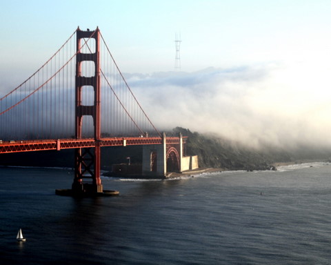 golden gate bridge black and white. Golden Gate Bridge- Notice the