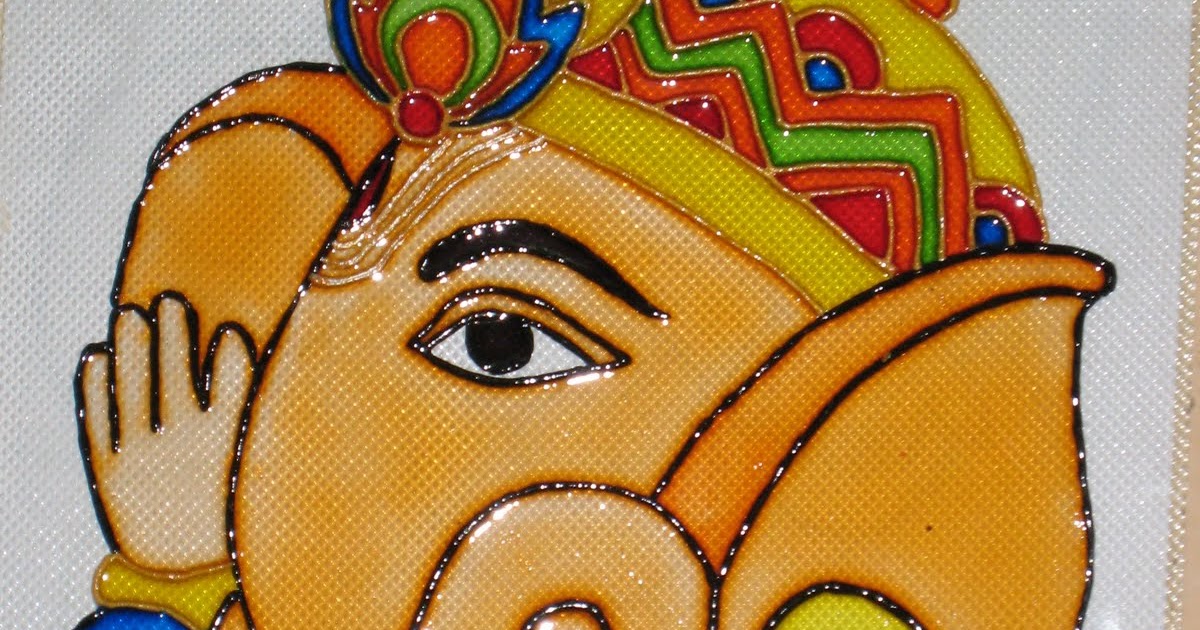 Life's street bitter and sweet Glass Painting Ganesha