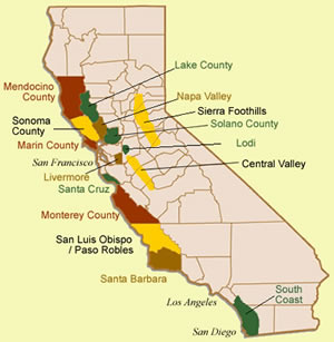 Map of Wine Country