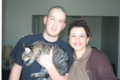 Michael, Mom and Rocky, the fat cat!