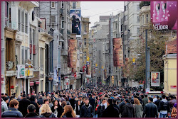 day and night full istiklal street in taksim
