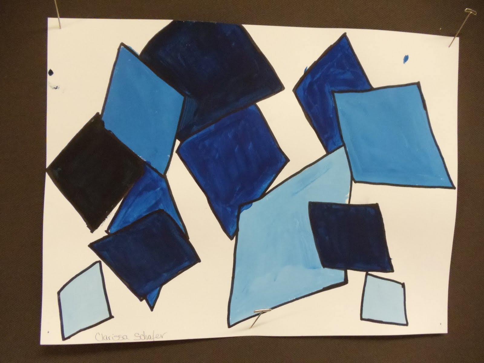 Clarissa's Art Methods Portfolio Monochromatic Painting with Shapes