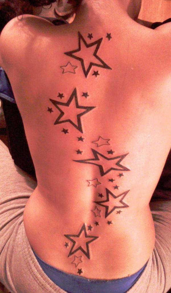 star tattoos on back. star tattoos for guys
