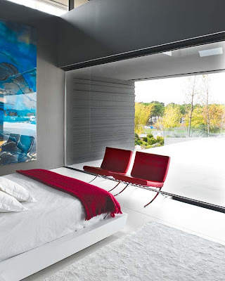 Decoracion Diseño: Moderno dormitorio de colores blanco y gris