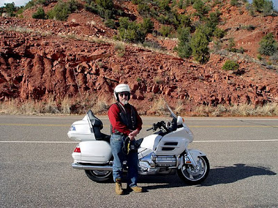 Robert Demar and our rented Goldwing motorcycle