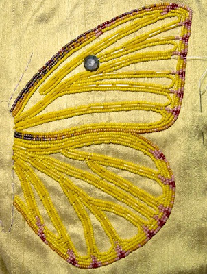 bead journal project, Robin Atkins, beaded butterfly wing