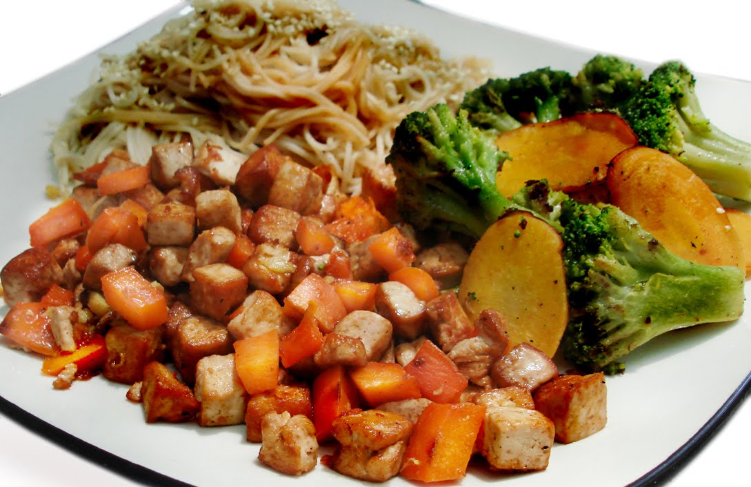 Vegetarian Yogini Tofu, Sweet Potato, Broccoli and Carrot Stir Fry