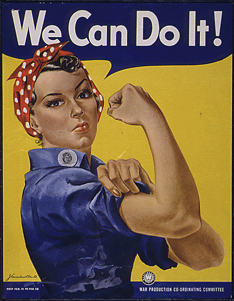 We Can Do it. Color poster by J. Howard Miller. National Archives and Records Administration.