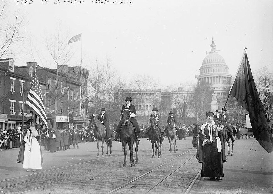 Head of suffrage parade, Credit Line: Library of Congress