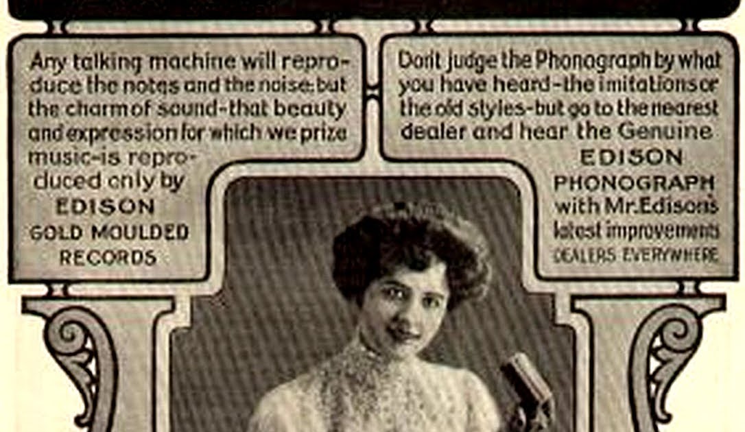 Edison Records 1903 advertisement Public Domain Clip Art Photos and Images