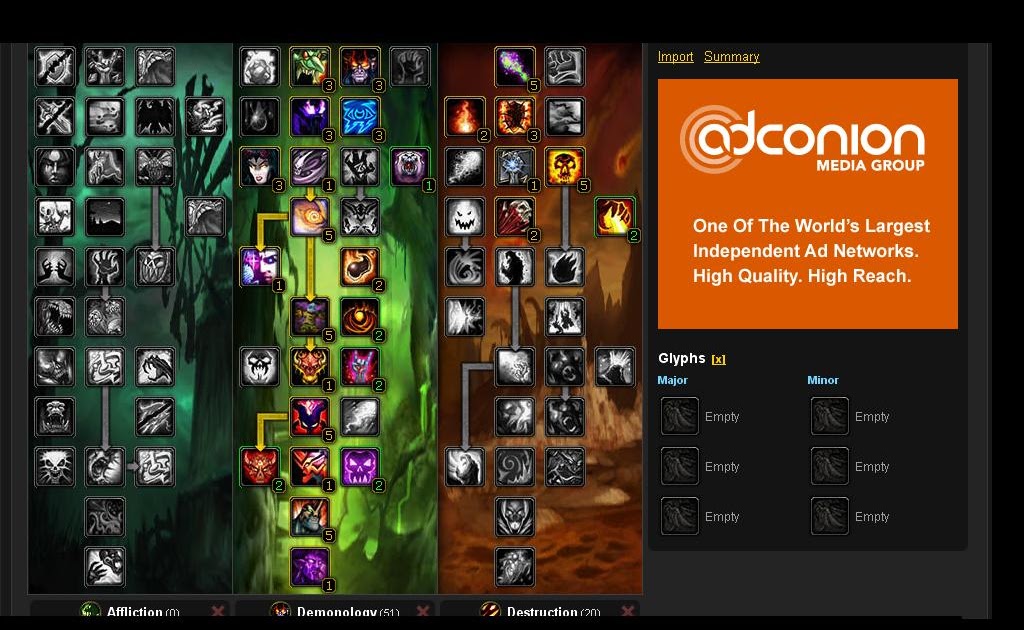 World of Warcraft Talents: Build Warlock Demonology