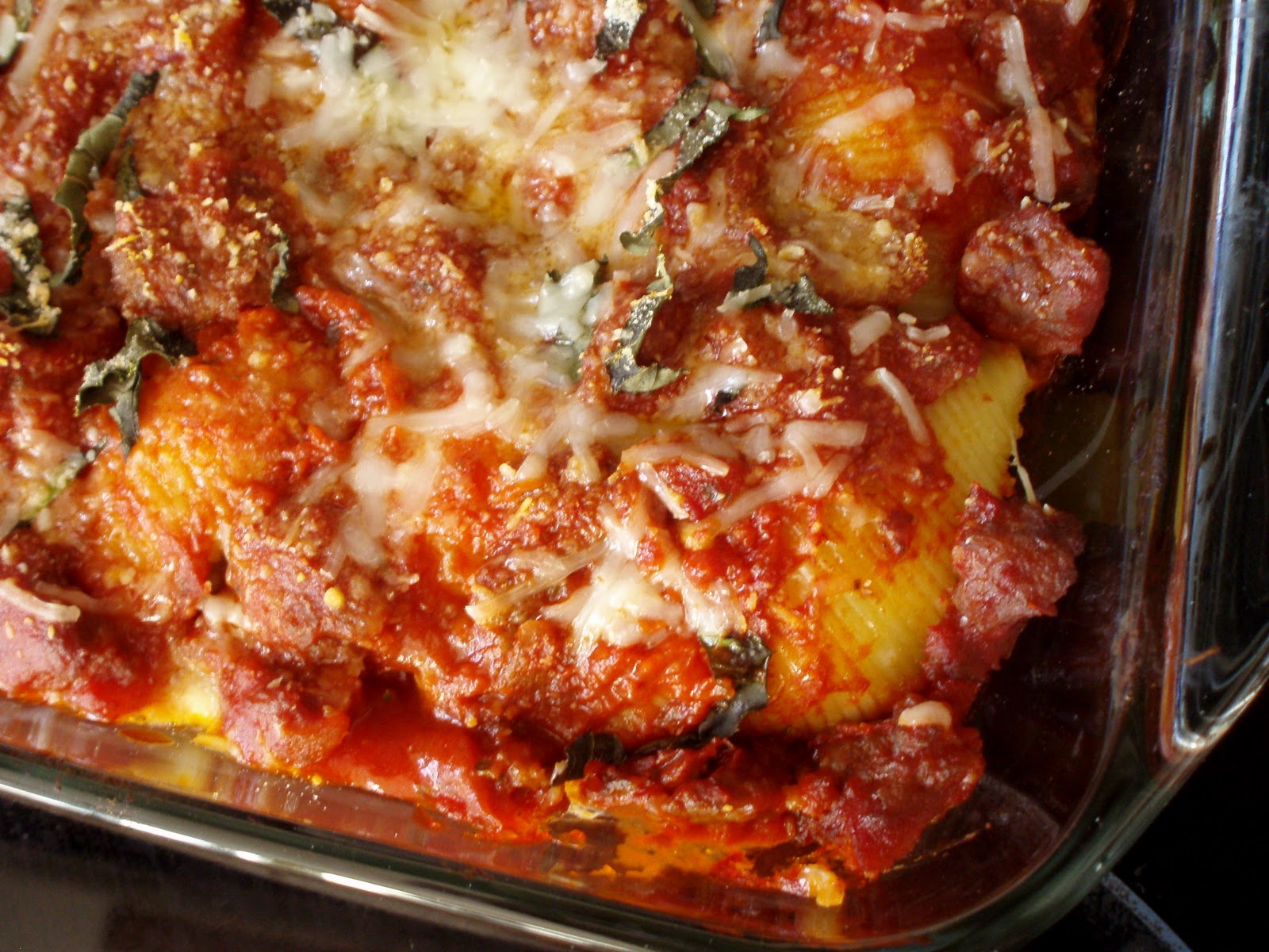 Naked Cupcakes Cheesy Stuffed Pasta Shells with Meat Sauce