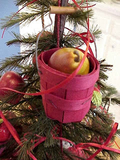 Christmas Tree with Baskets, Fruits Image