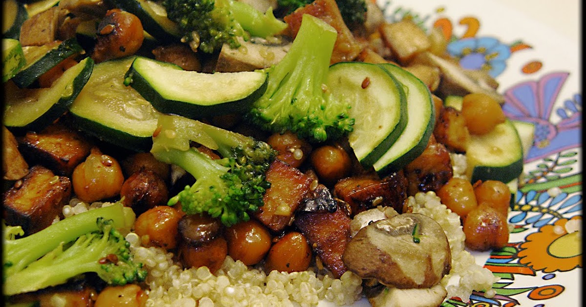 The Rockin' Vegan Soyaki Tofu and Garbanzo Beans