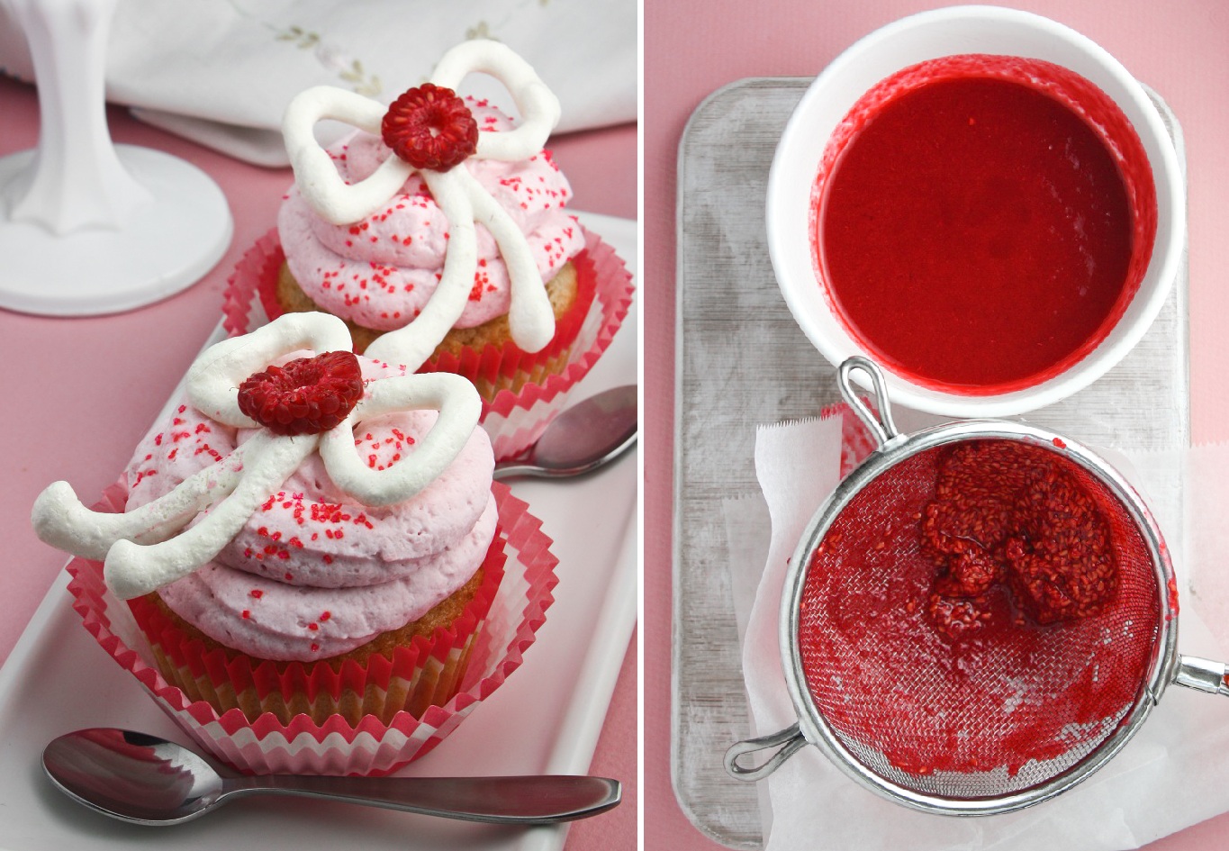 Financiers with Raspberry Whipped Cream Sprinkle Bakes