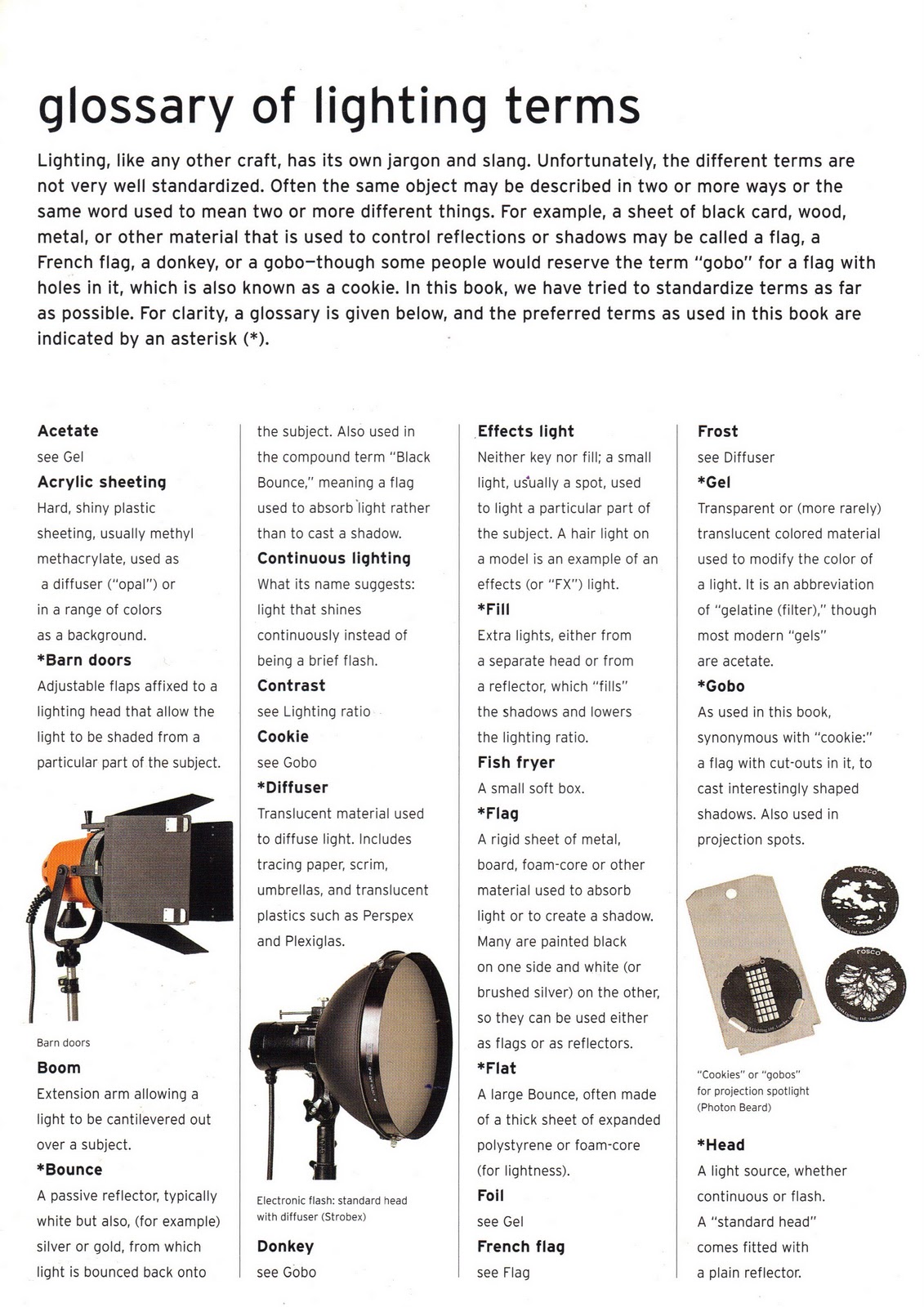 Photography Adventures Glossary of light terms.