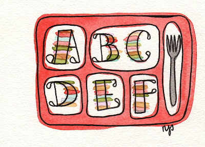 Remembering cafeteria lunch plates.