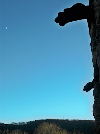 Two Gargoyles, the Moon and Flagstaff Mountain