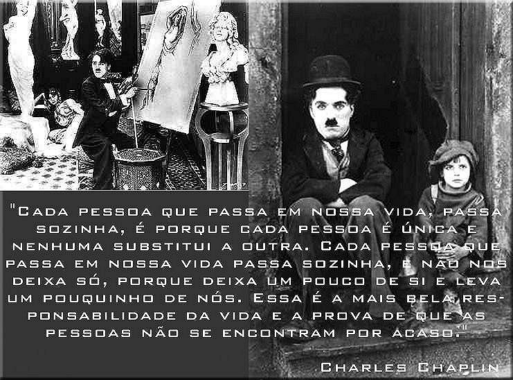 Não se mede o valor de um homem pelas Charles Chaplin - Pensador