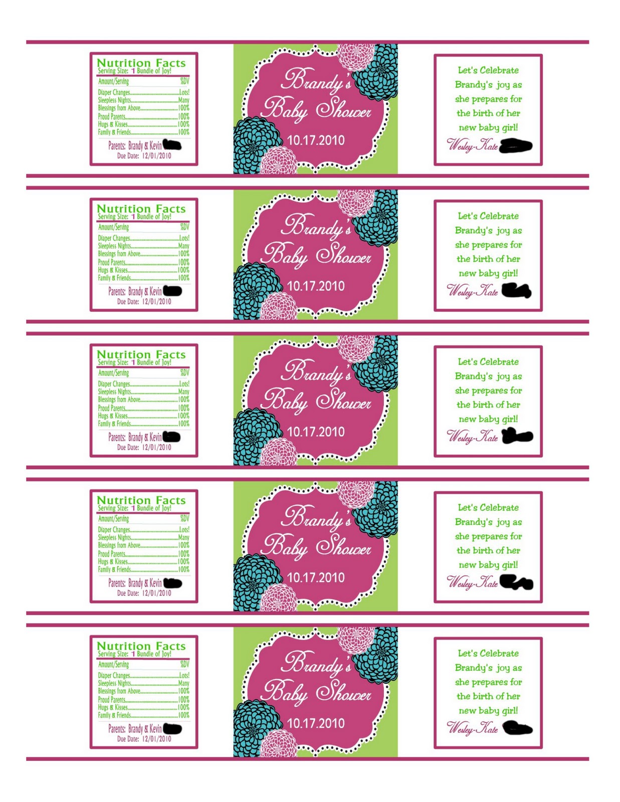 Bottle Labels Template