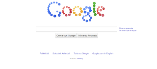 Il Doodle di Google con particelle colorate.