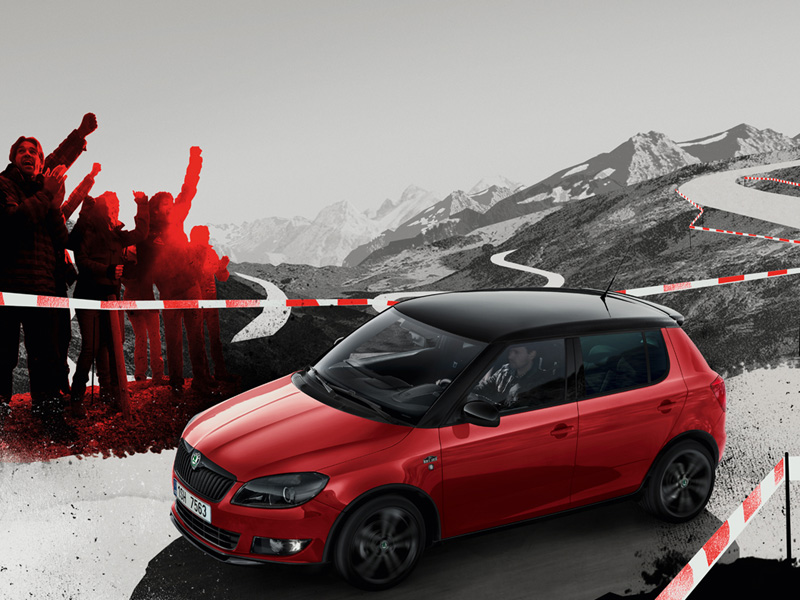 red skoda fabia