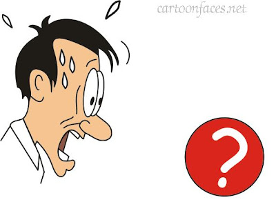 cartoon scared man