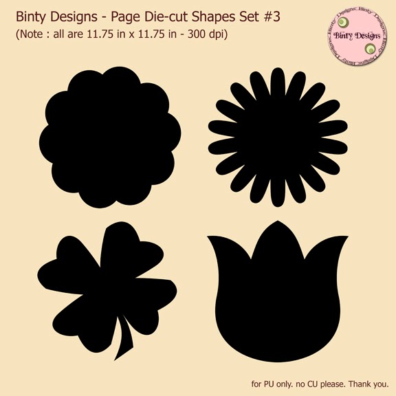 Binty's Favourite Scrapbooks Freebie Diecut Style Page Template 3