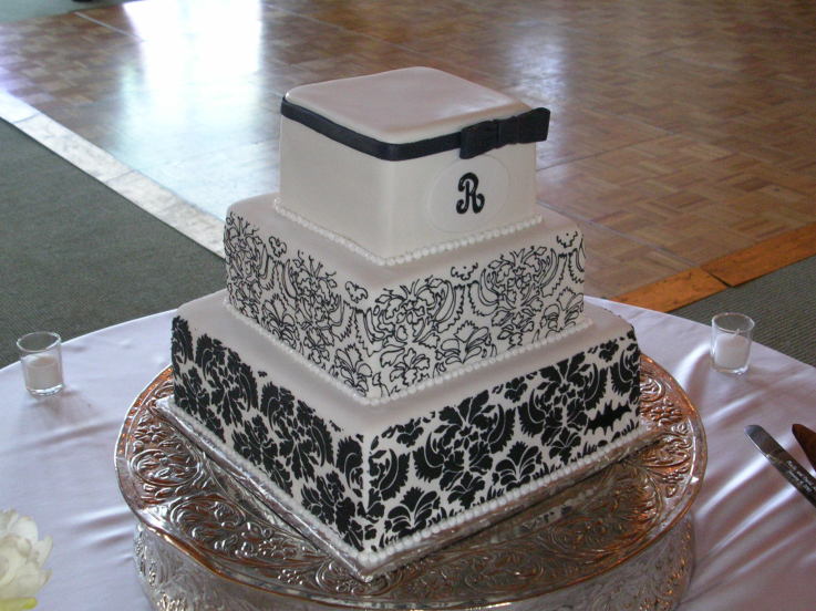 Uloaku's blog Lovely four tier black and white damask wedding cake