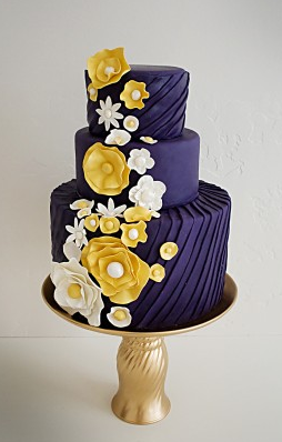 Wedding Cakes Pictures: Dark Blue and Yellow Wedding Cakes