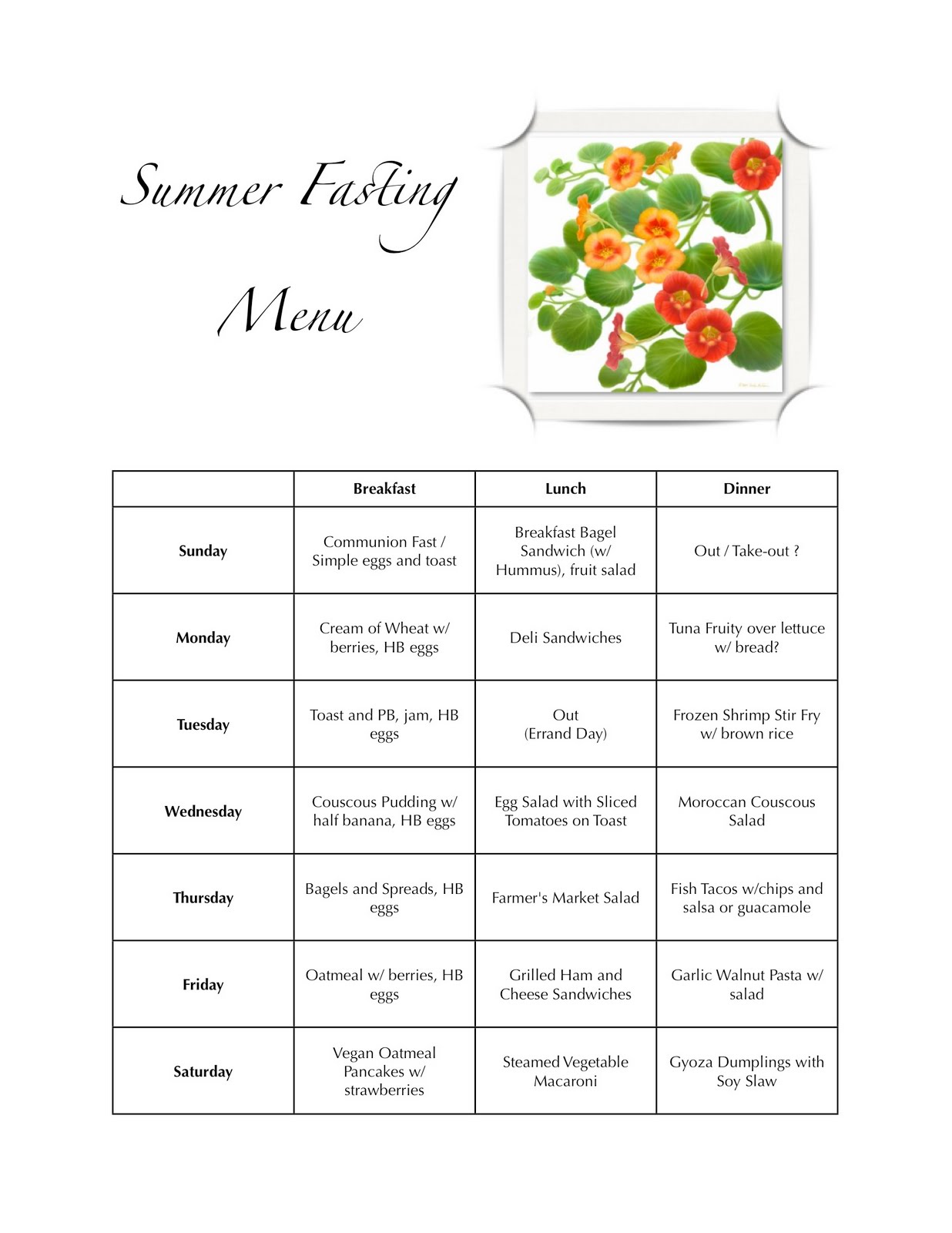 half fast menu