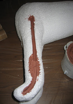 clay poodle Aluminum rods and styrofoam are coated with modeling clay