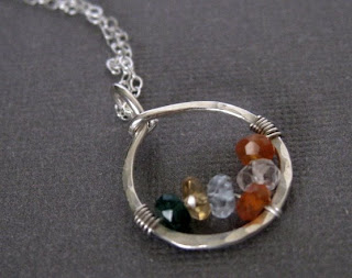custom family birthstone necklace