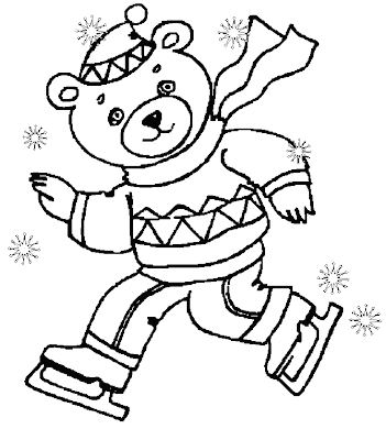 winter coloring pages skiing