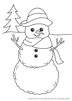 winter coloring pages snowman