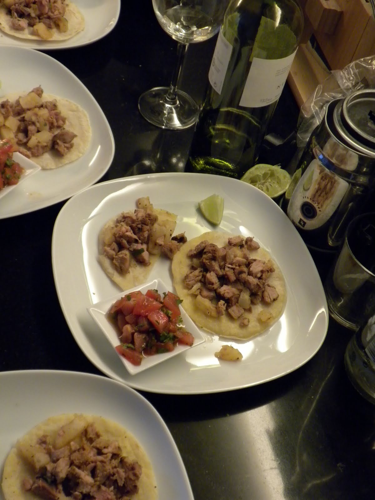 a gastronomican in Madrid Tacos al Pastor (pork tenderloin tacos with
