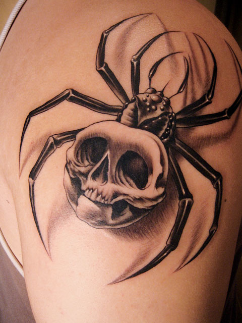 skull head tattoos. girlfriend deer skull tattoos.