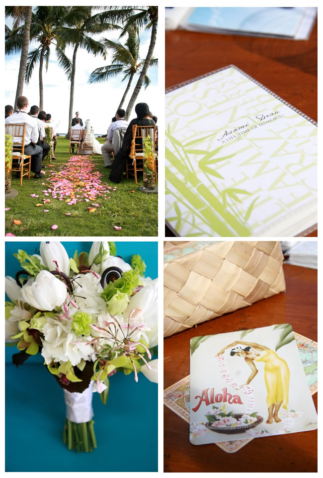We decided to do the invitations table setting flower pots for the table 