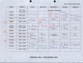 horario semana 9 al 13 noviembre