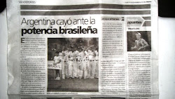 Os Jornais da cidade dando enfase da apresentação da nossa seleção Brasileira de Beisebol