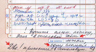гнет алюминиевые ложки! замечание в дневнике
