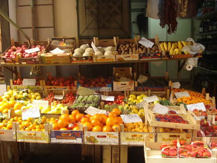 Produce stand in Vernazza, Italy